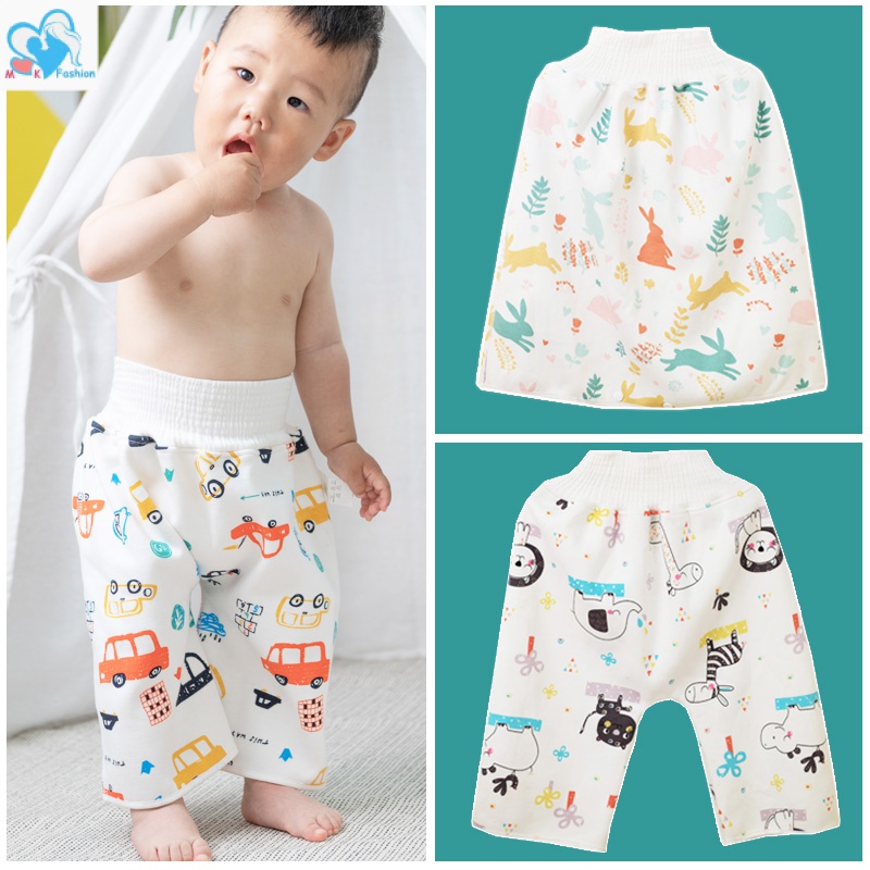 MomKids Quần Tã Dạng Váy Chất Liệu Cotton Cho Bé Tập Đi Vệ Sinh