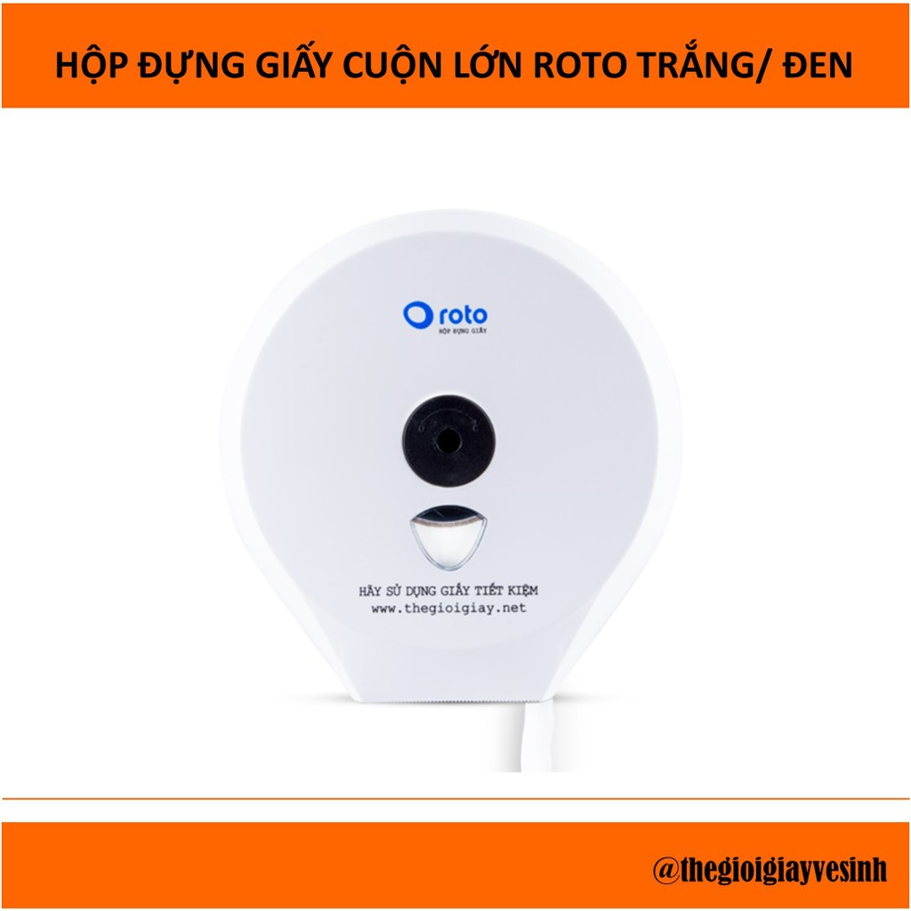 Hộp đựng giấy vệ sinh cuộn lớn treo tường tiện lợi Roto 2 màu ĐEN/ TRẮNG