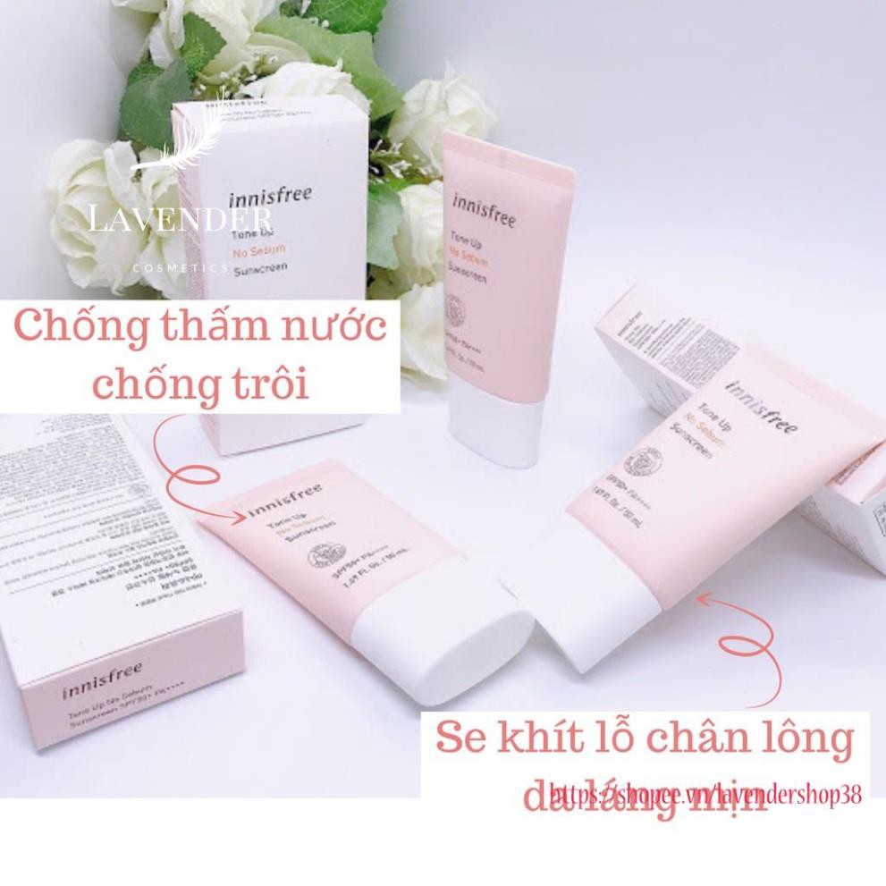 Kem Chống Nắng Innisfree Tone Up No Sebum Sunscreen SPF50+PA++++ 50ml (màu hồng)