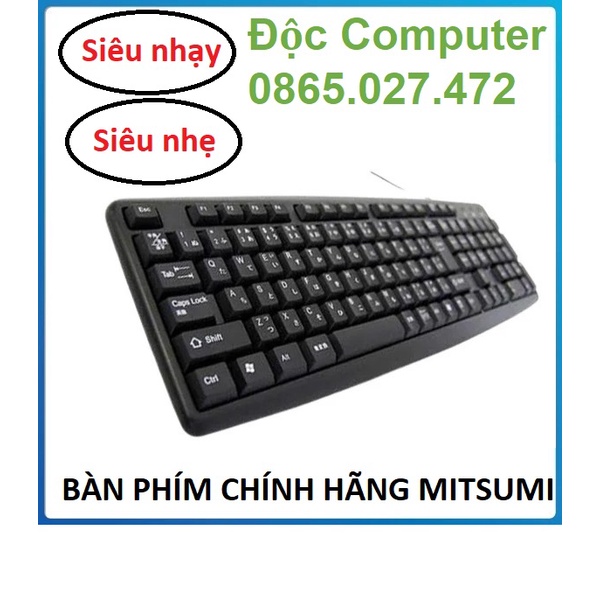 Bàn phím có dây Mitsumi (KFK-EA4XT) cổng USB - Hàng chính hãng bảo hành 24 tháng