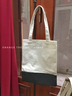 Túi tote canvas phối màu