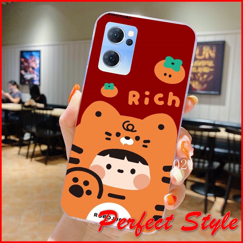 Ốp Lưng silicon in UV tiger Oppo reno 7 8 Z 7z 8z 4g 5g