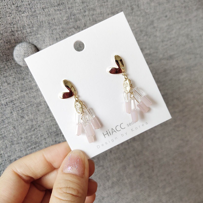 Bông Tai Nữ Hợp Kim Cao Cấp ERASHOP 073789 - Đá Hồng Tiểu Thư, Xinh Xắn Phù Hợp Đi Tiệc, Đi Chơi, Siêu Rẻ Đẹp