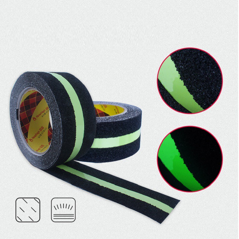 【Có hàng sẵn】5M*5CM Băng dính dạ quang chống trượt cho cầu thang dán nền anti_slip tape chống trơn trượt, kháng hoá