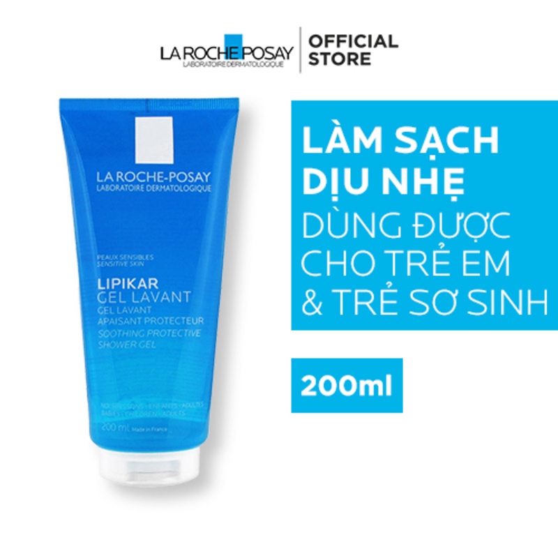 Gel tắm giúp làm sạch làm dịu bảo vệ da dành cho da nhạy cảm phù hợp cho trẻ em La Roche-Posay Lipikar Shower Gel 200ml.