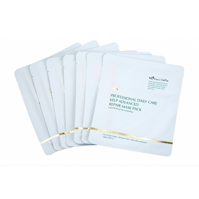 Mặt nạ HwaSera Professional Daily Care Kelp Advanced Repair Mask Pack, hộp 7 miếng