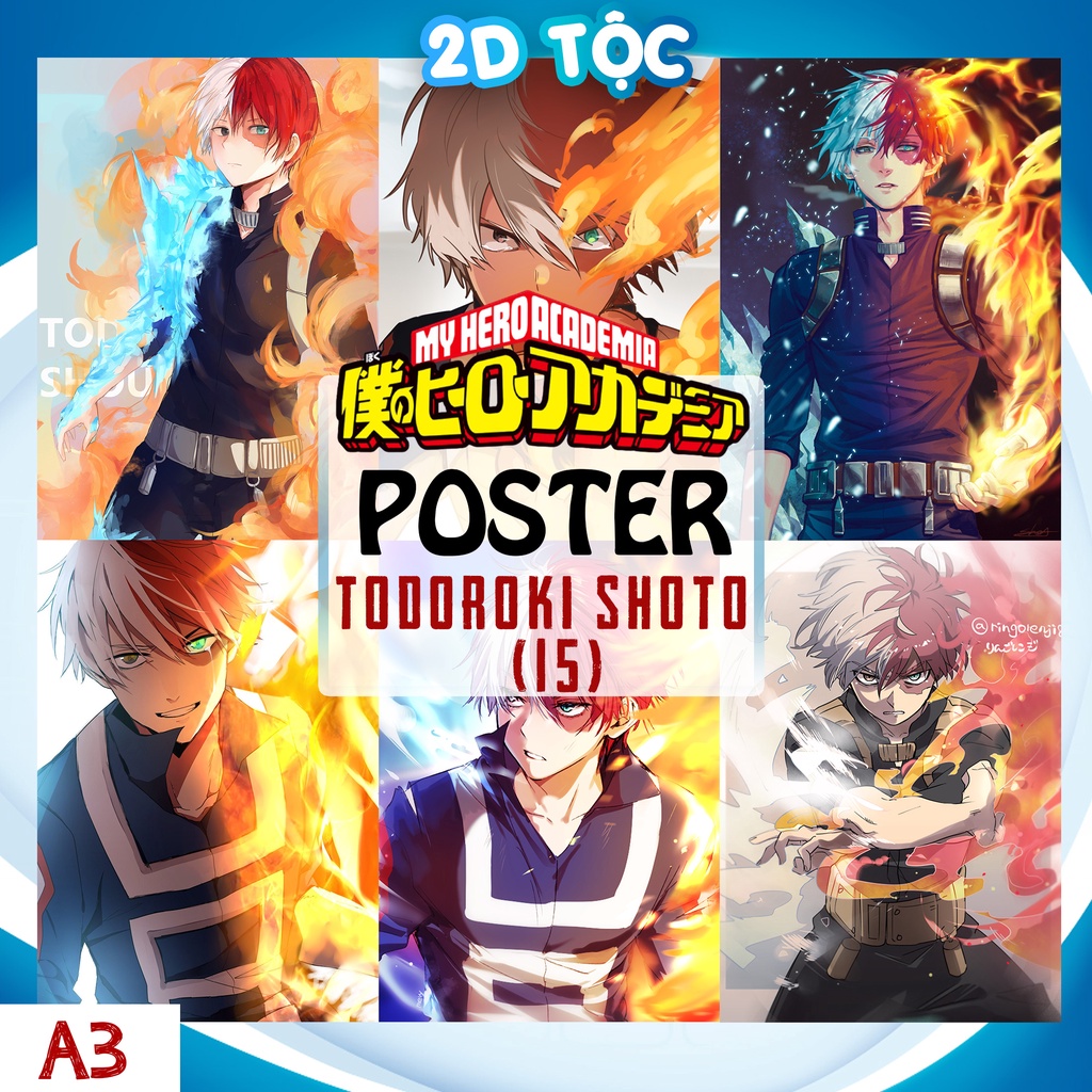 Ảnh poster A3 Todoroki Shoto (15) Anime Manga My Hero Academia chất liệu giấy cao cấp - 2D Tộc Shop