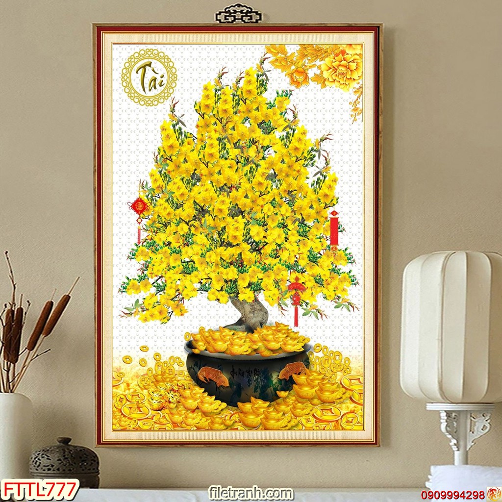 TRANH DÁN TƯỜNG CHẬU BON SAI,TRANH CHẬU CÂY CẢNH IN 3D