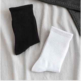 tất bắp đen trắng basic