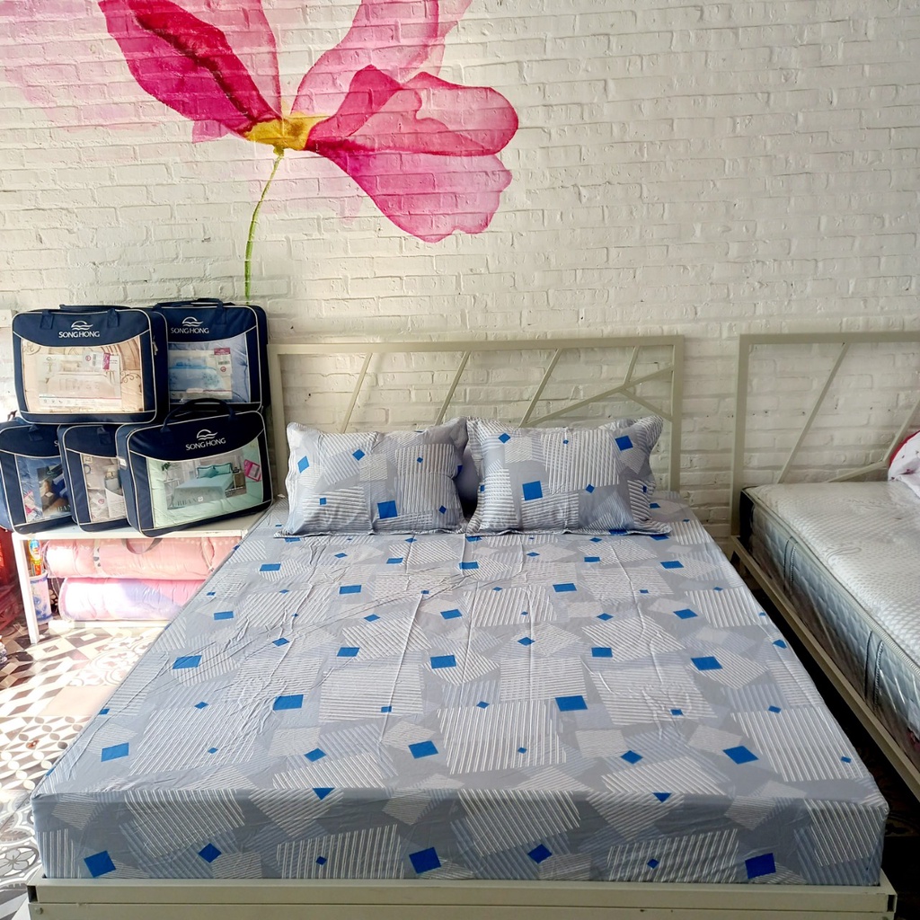 Ga chun không chần/Bộ ga chun 2mx2.2m Không Chần Sông Hồng chất cotton