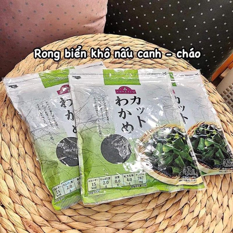 Rong biển khô Topvalu nấu canh, làm bột nêm cho bé 6m+