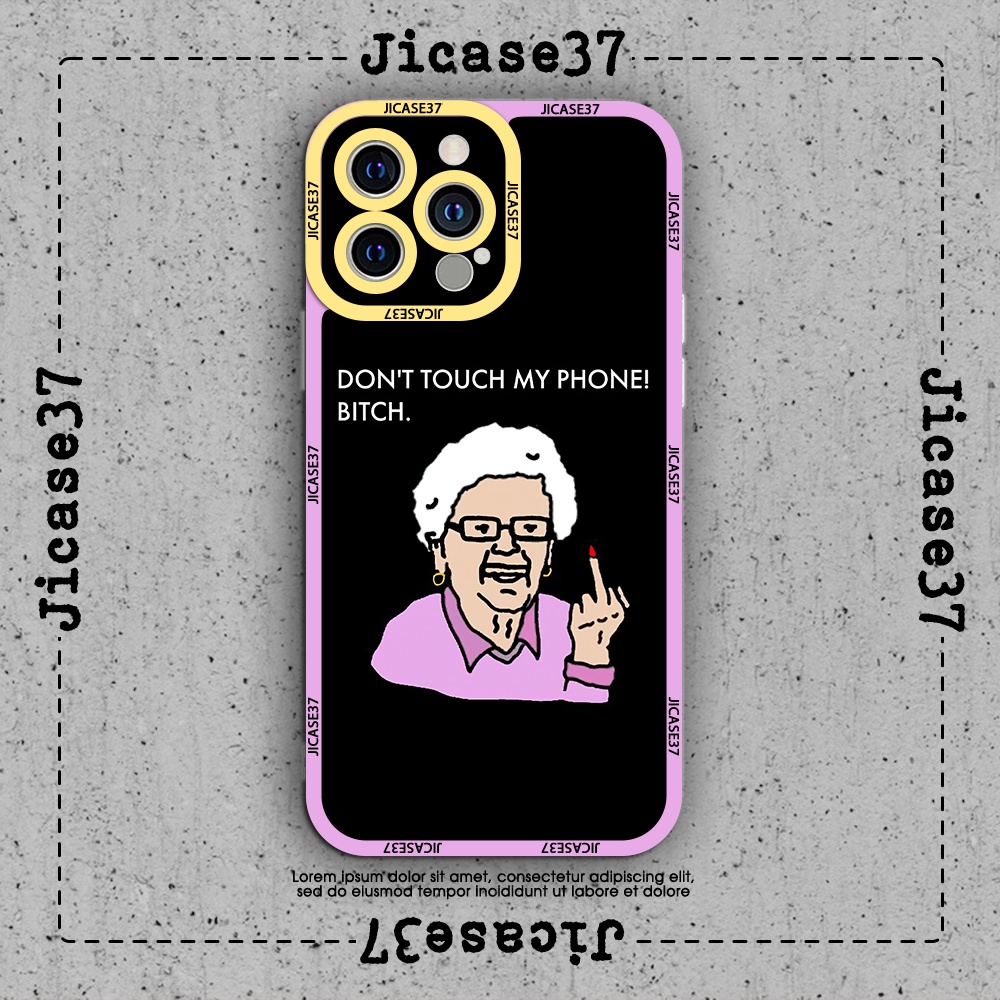 Ốp lưng iphone cạnh vuông Jicase Don't touch my phone 6plus/6s/6splus/7/7plus/8/8plus/x/xs/11/12/pro/max/plus/promax
