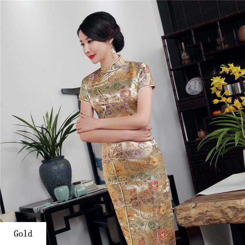 Plus Size Women Ladies Long Dresses Qipao Fashion Women Dress Chinese National Cheongsam Vintage