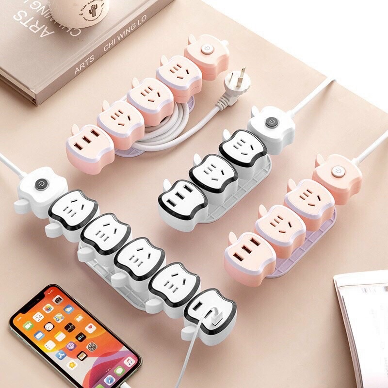Ổ cắm điện hình quả táo nhiều tích hợp,ổ điện dán tường