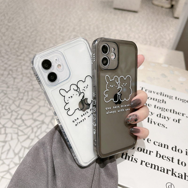 Ốp điện thoại TPU in hình thỏ cho iPhone 11 Pro Max X Xr Xs Max 7 8 Plus Se 2020 12 pro max 12 mini | BigBuy360 - bigbuy360.vn