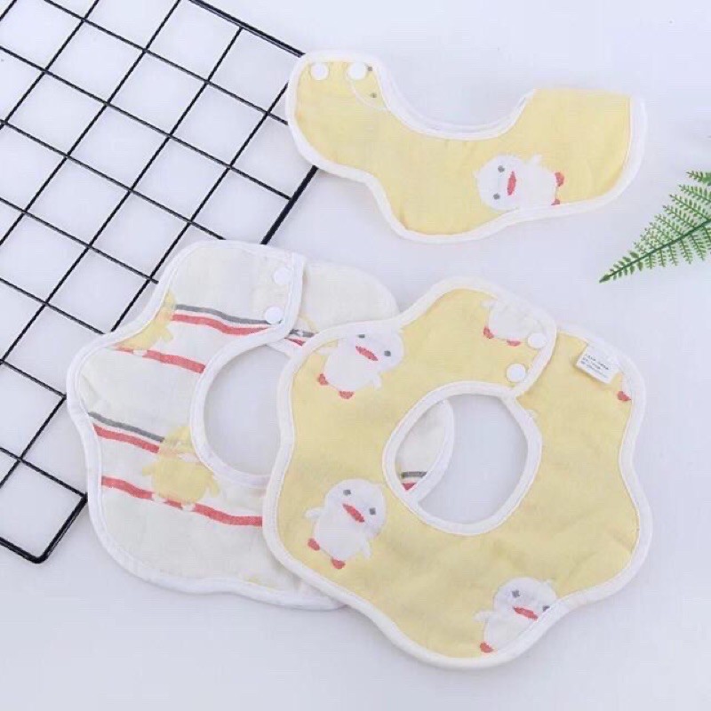 Yếm xô 6 lớp 100% cotton hoạ tiết dễ thương cho bé