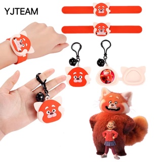 Turning Red Cartoon Bear Keychain Bag Pendant Bracelet Wristband Toy Birthday Children's Day Gifts For Kids