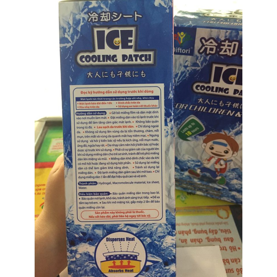 Miếng dán lạnh hạ sốt DIFTORI ICE COOLING NHẬT BẢN