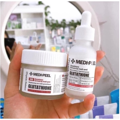 COMBO MEDIPEEL Glutathione Kem Dưỡng Và Serum Truyền Trắng  MEDIPEEL 600 Hàn Quốc