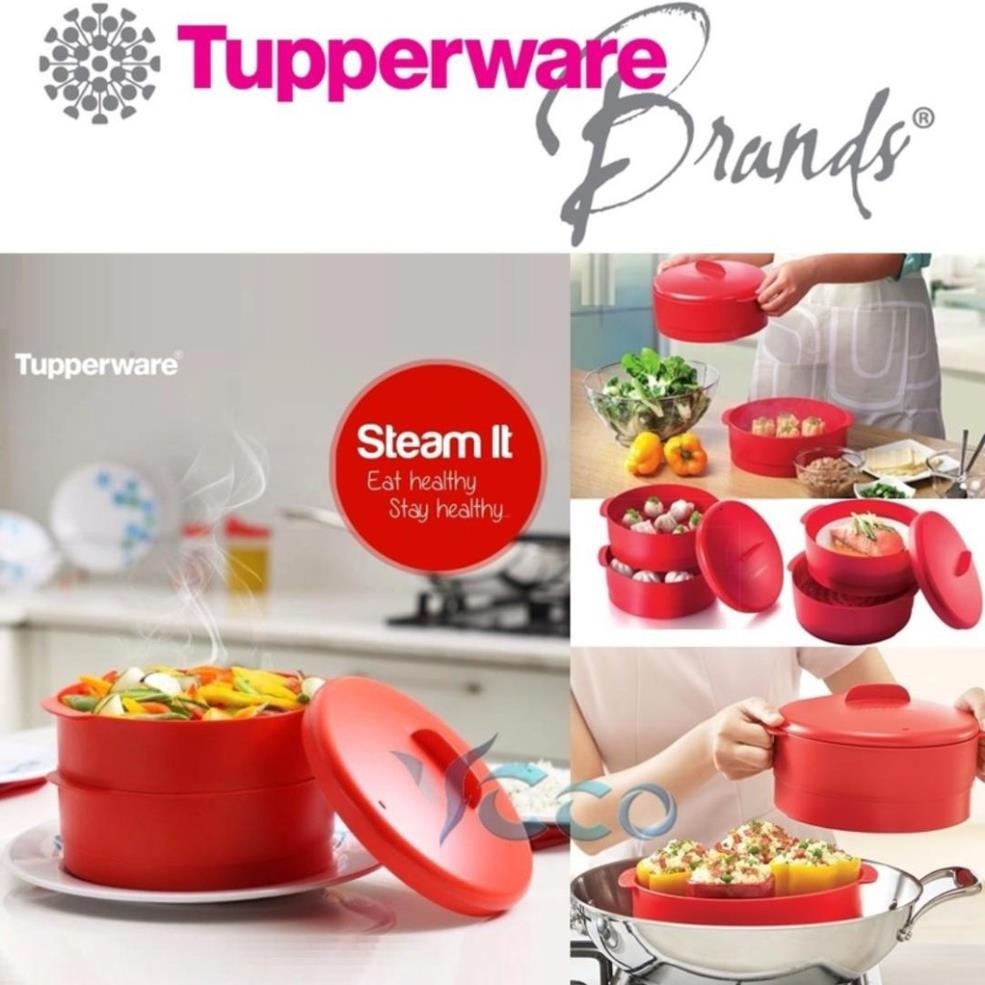 [ CHÍNH HÃNG ] Xửng hấp cao cấp Tupperware Steam It 2 Tầng - Nhựa Nguyên Sinh an toàn cho sức khỏe - Chịu nhiệt