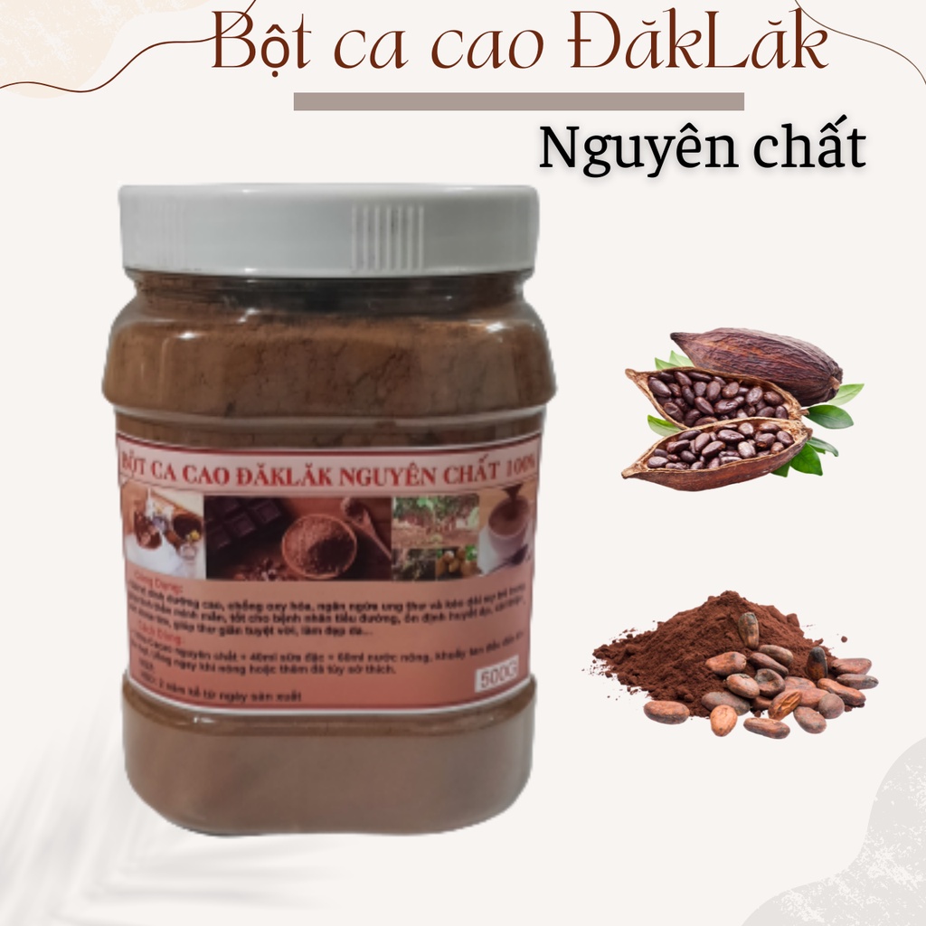 500g Bột cacao nguyên chất ĐăcLăk