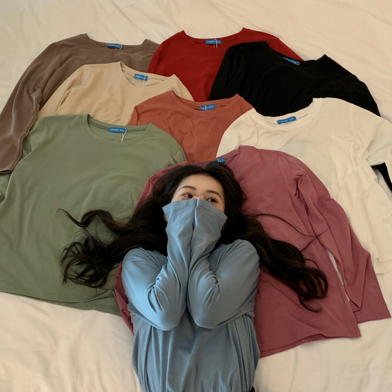 Áo thun kích cỡ lớn tay dài trơn màu 30051