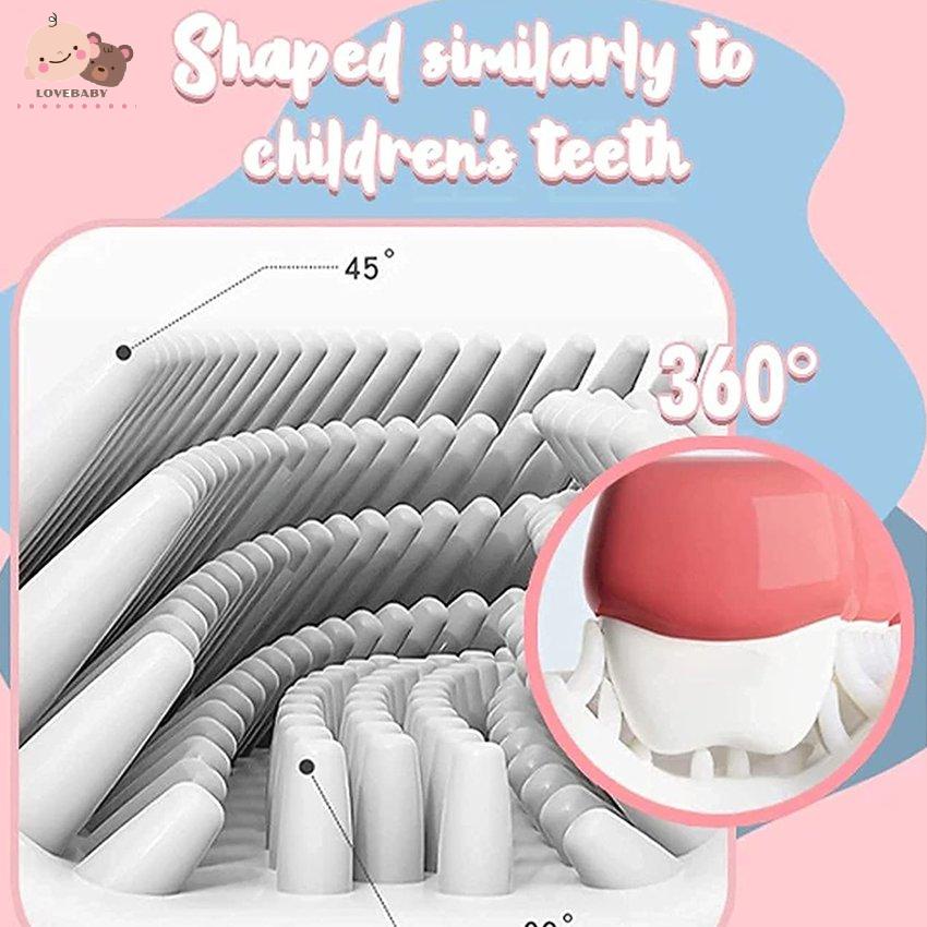Bàn chải đánh răng cho bé chữ u chất liệu silicon pp chịu được lực cắn cho bé từ 2 - 12 tuổi