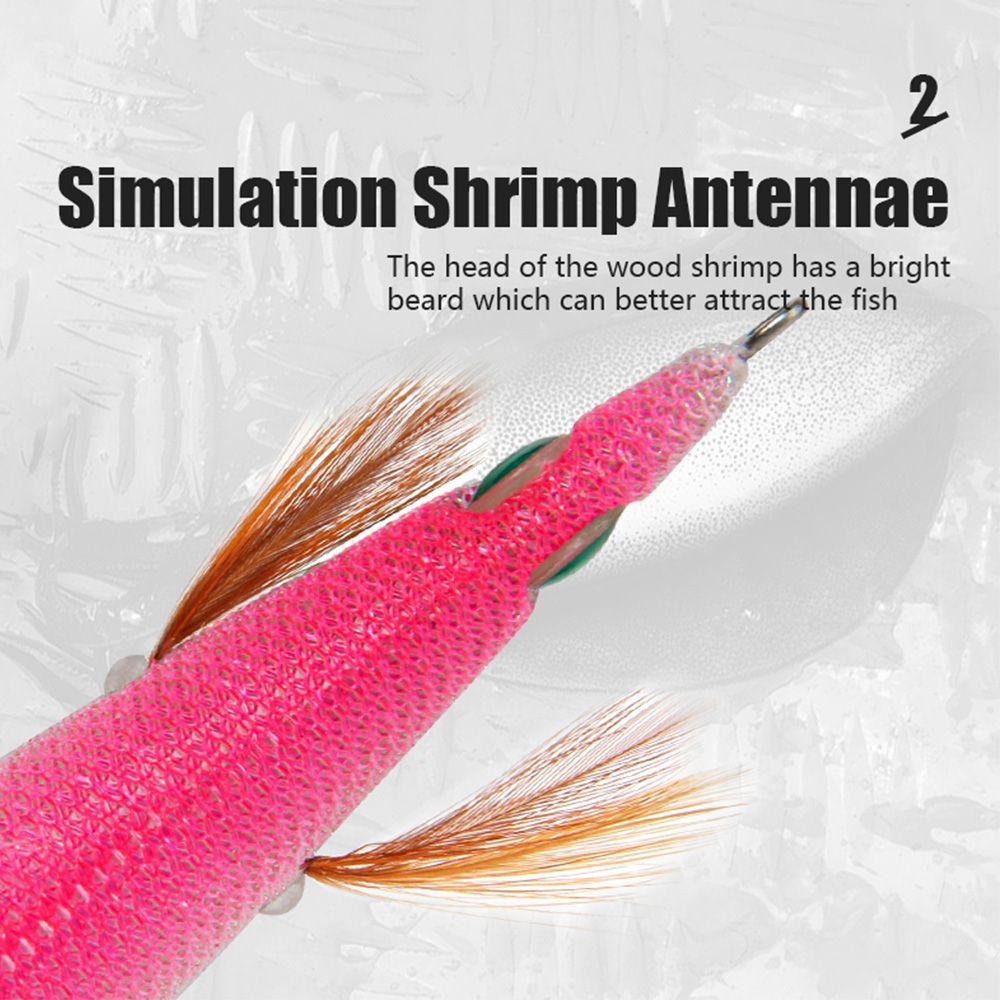 MAYSHOW Mồi Câu Cá Giả Hình Tôm Bằng Gỗ Phát Sáng Sống Động