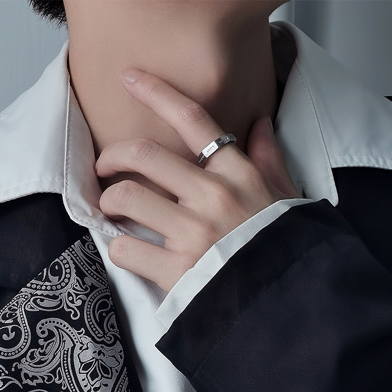 Nhẫn Trang Sức Có Thể Điều Chỉnh Phong Cách Retro Bằng Bạc 925 Cho Nam Nữ F826