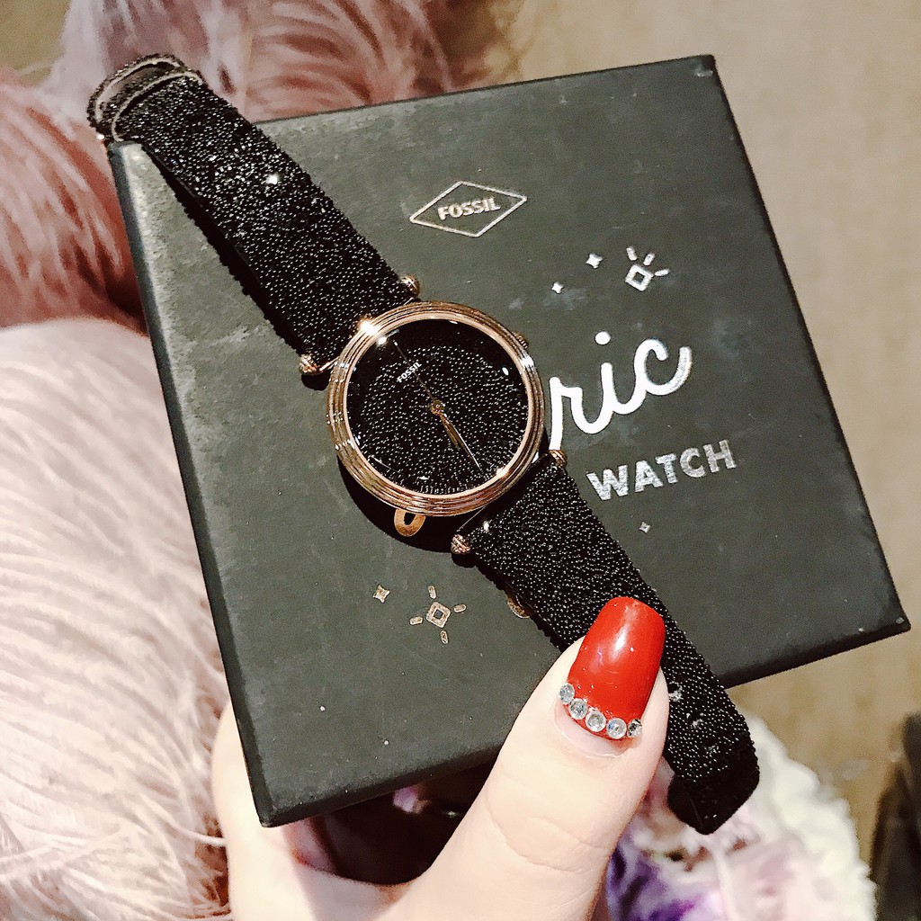 Đồng Hồ Fossil Chính Hãng Nữ LE1072 Limited Edition Lyric Three-Hand Black Fabric Ladies Watch