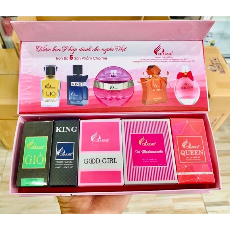 Bộ Set Nước Hoa Charmee 5 Chai Mini | Thế Giới Skin Care