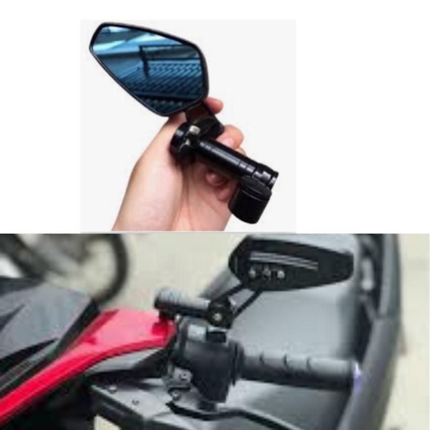 Gương gù xe máy gắn chân kính có thể xoay gập 360 độ phù hợp láp mọi loại xe, có ôc và lục giác đi kèm
