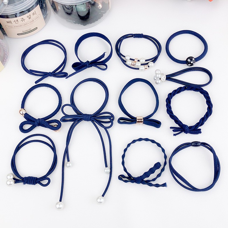 Hộp 12 Dây Buộc Tóc Hàn Quốc Siêu Xinh Cho Nữ
