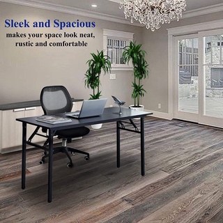 Bàn làm việc xếp gọn mdf đen - chân sắt màu đen