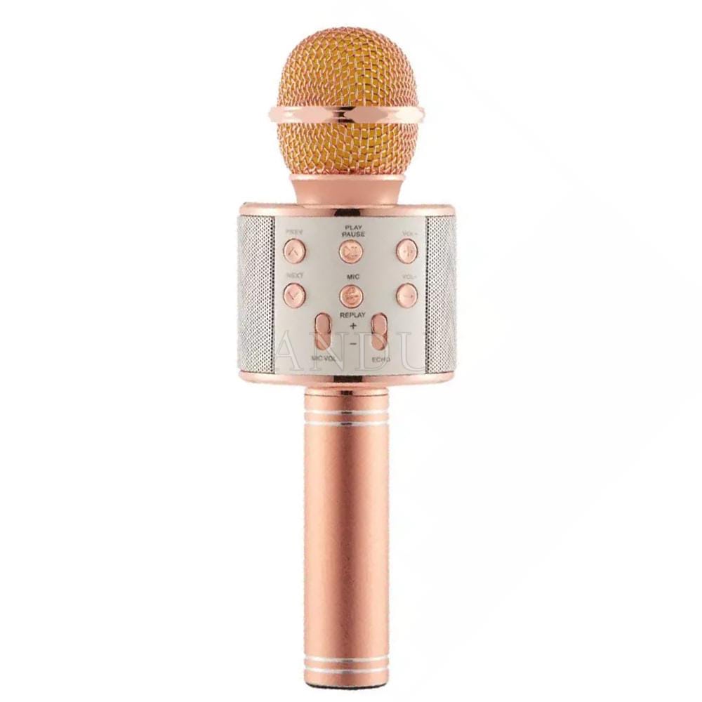 Mic Kèm Loa Bluetooth Không Dây WS-858 Đa Năng 6 Trong 1 Hát Karaoke