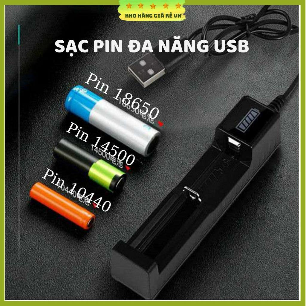 Bộ sạc pin Lithium 3,7v đến 4,2V đa năng nhiều cỡ pin như 18650, 18500, 14500 có đèn báo sạc đầy tự ngắt khohanggiarevn