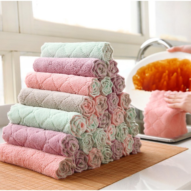[ Loại To - Đẹp ] Khăn Lau Đa Năng / Lau Bếp, Bát Đĩa, Bàn Ghế .../ Loại To 16*27cm, 25*25cm / Bihome | BigBuy360 - bigbuy360.vn