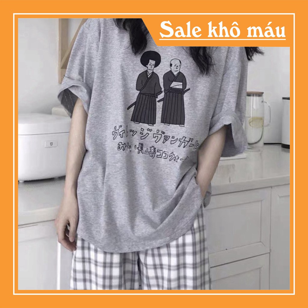 Set bộ quần kẻ caro kèm áo xám form thụng tay lỡ, set đồ bộ giá rẻ Nhật đi học đi chơi quần xám trắng [new]