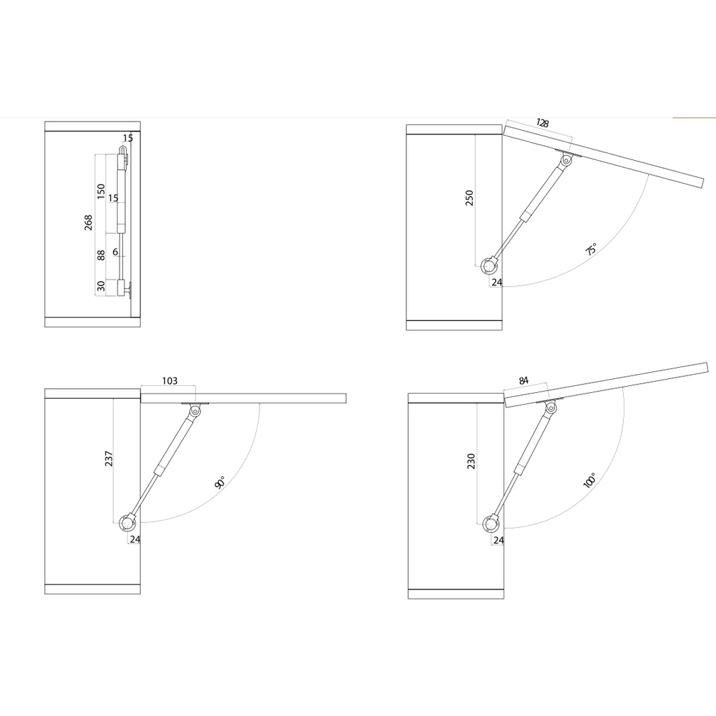 Ty ben xe máy- Ty hơi IVAN Tải trọng 80N