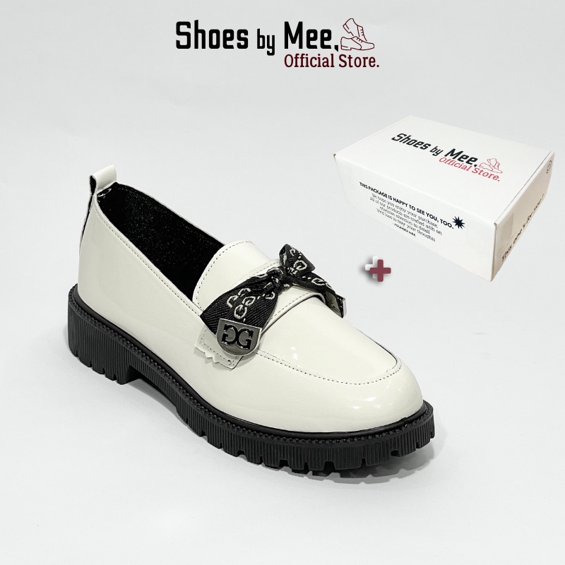 Giày Da Nữ Cao Cấp, FULLBOX 2021 Shoes by Mee Giày Oxford Nữ Da Phối Nơ Thời Trang Hàn Quốc, Dễ Mix Đồ, Dáng Ôm Chân Mềm
