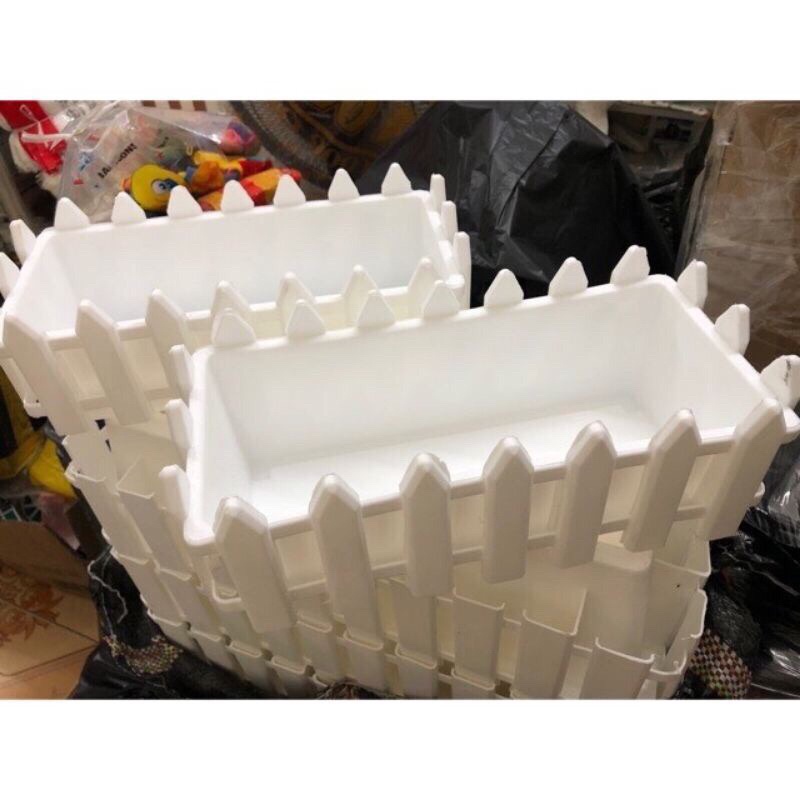 Chậu máng nhựa composite kt (45x20x15)cm hình hàng rào
