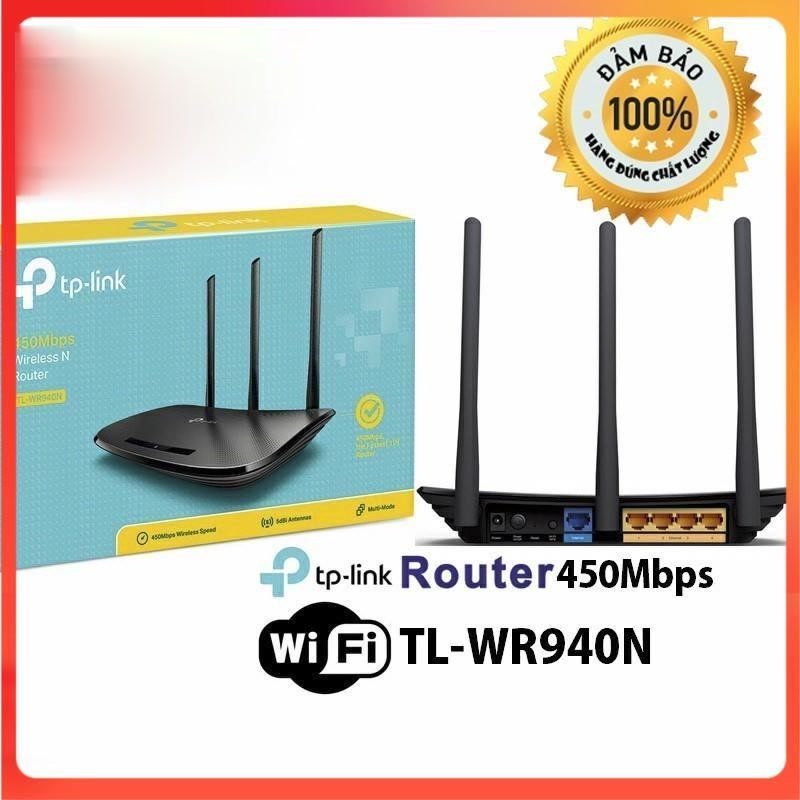 ]Bộ phát Wi-Fi TP-Link TL- WR940N V6.0- Chuẩn N Tốc Độ 450Mbps Bảo hành 24 T