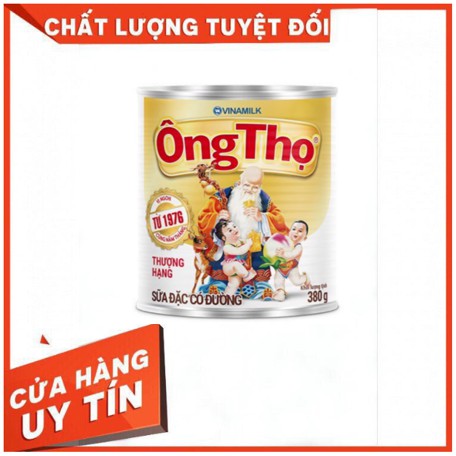 Sữa Đặc Ông Thọ Thượng Hạng Trắng Hộp Thiếc 380g có nắp khui