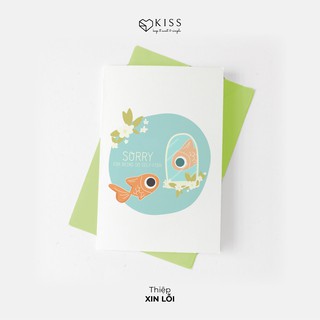Thiệp Xin Lỗi KISS Notebook & Gift - Giấy mỹ thuật cao cấp in hình con vật dễ thương