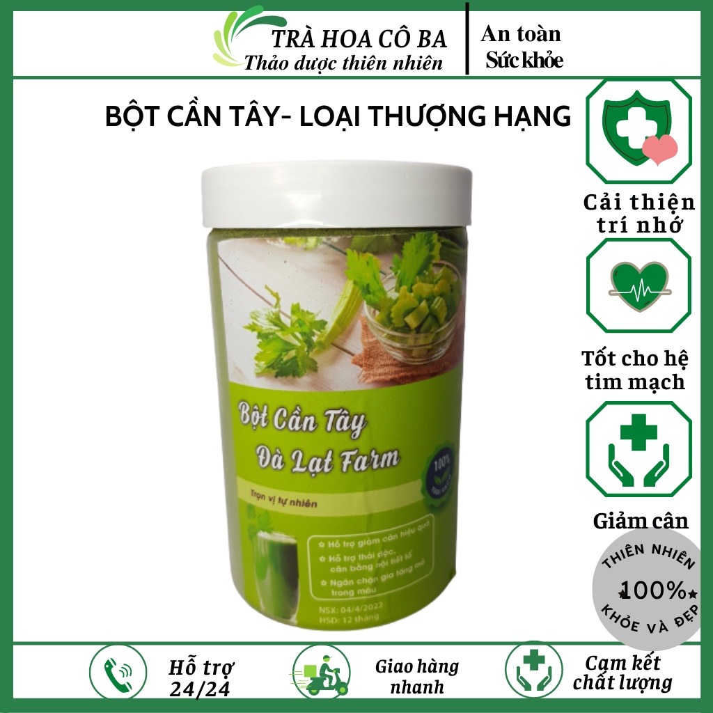 Bột cần tây, bột cần tây nguyên chất, sấy lạnh hộp 500gr