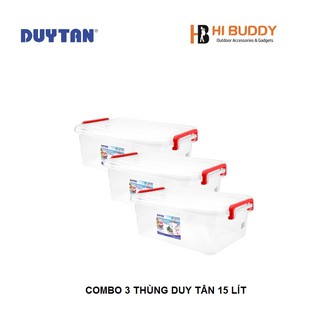 Combo 3 Thùng Nhựa Duy Tân Trong Suốt 15 Lít (45.7 x 31.8 x 16.1 cm) No.H116