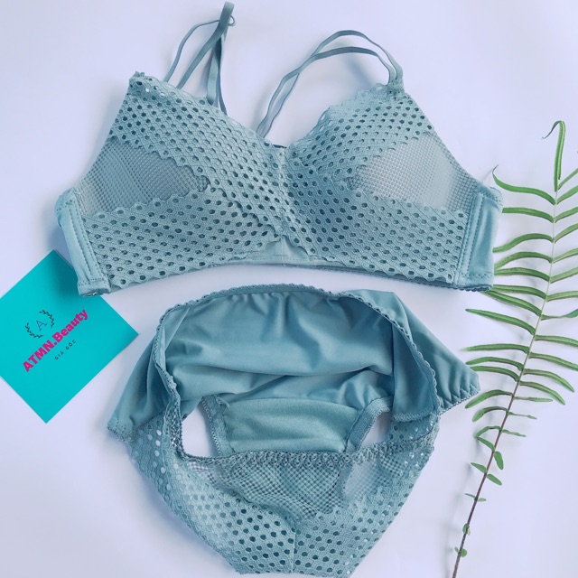 [Size32-38] Bộ đồ lót ren đáp chéo Angle's Wing siêu ngọt ngào quyến rũ, Set áo ngực ren nữ A76 | BigBuy360 - bigbuy360.vn