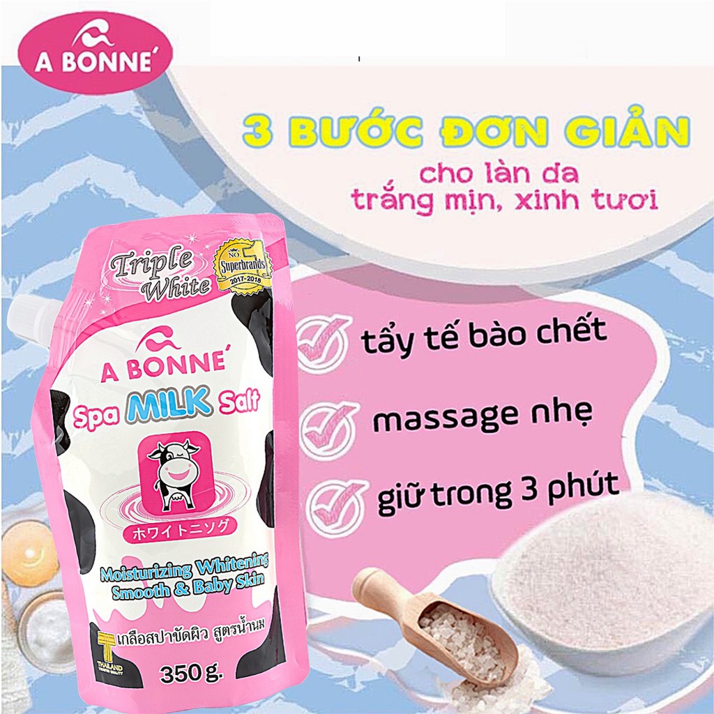 LẺ 1 Muối tắm sữa bò tẩy tế bào chết A Bonne Spa Milk Salt 350gr - Chuẩn Thái