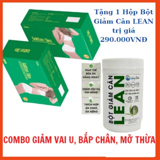 Combo 02 hộp viên uống goldten slim - tặng 1 hộp bột giảm cân lean