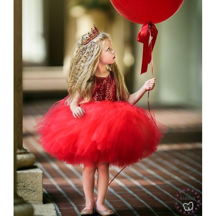 ✸ღ✸Fashion Kids Baby Flower Girls Party Sequins Dress Gown Bridesmaid Dresses XMAS
